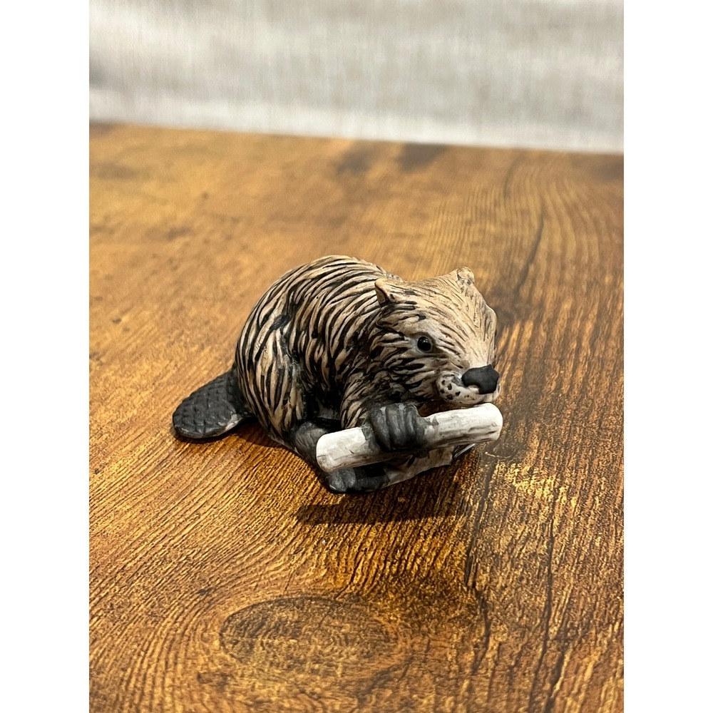 Franklin Porcelain Woodland Surprises Beaver Jacqueline B Smith '84 Figurine Vtg - Picture 7 of 11